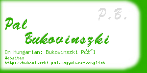 pal bukovinszki business card